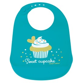 Babero de silicona - Cupcake - Azul Canpol babies