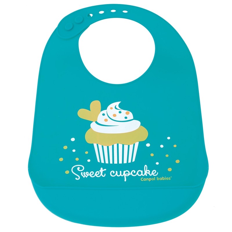 Babero de silicona - Cupcake - Azul Canpol babies