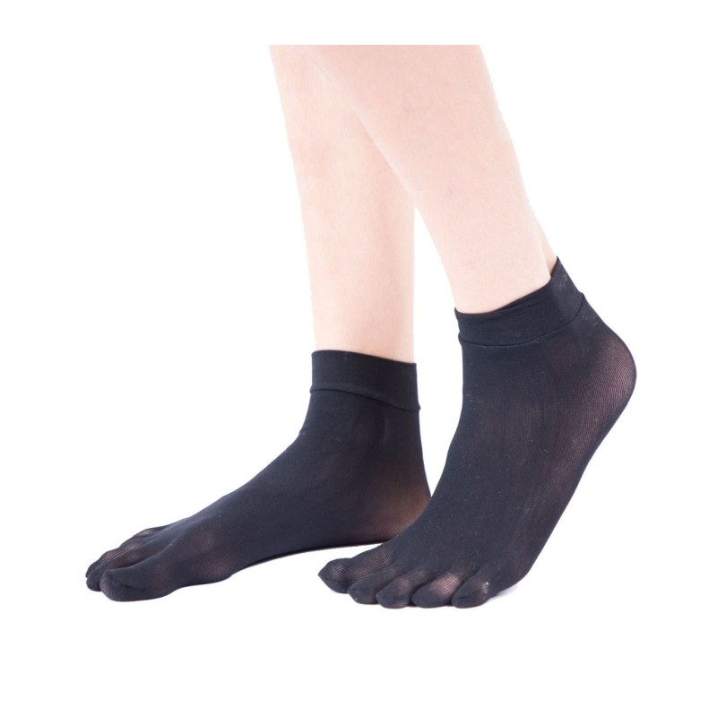 Calcetín 5 Dedos de nylon Negros de ToeToe Calcetín 5 Dedos de nylon Negros de ToeToe
