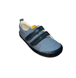 Deportivas Piel Antimancha Negro-Gris De FlexiNens Con Contrafuerte