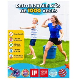 SOPPYCID Globos de agua reutilizables OPACOS (6 uds + malla)