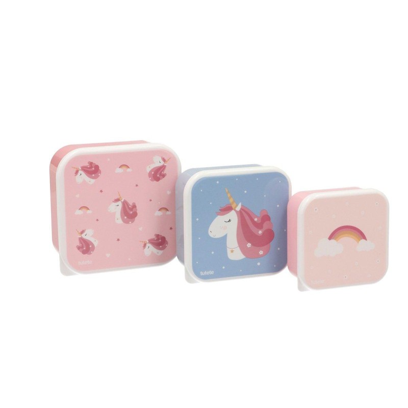 3 Cajas Almuerzo Magical Unicorn Tutete