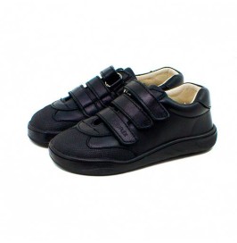 Deportivo Respetuoso Colegial Negro Microfibra 3 Velcros Piruflex