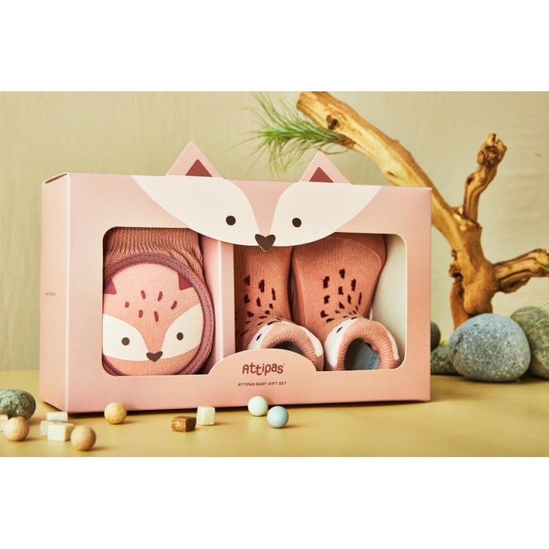 Attipas Algodón set de regalo Rodilleras y Attipas Algodón FOX Rosa