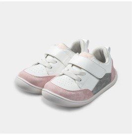 Zapatillas Respetuosas Bebé Deportivas rosa-gris MOOREA de Littlebluelamb
