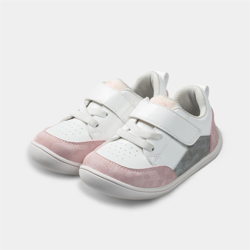 Zapatillas Respetuosas Bebé Deportivas rosa-gris MOOREA de Littlebluelamb