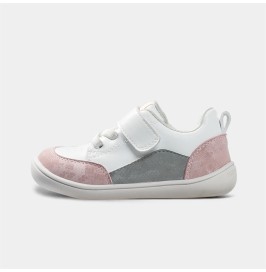 Zapatillas Respetuosas Bebé Deportivas rosa-gris MOOREA de Littlebluelamb