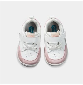 Zapatillas Respetuosas Bebé Deportivas rosa-gris MOOREA de Littlebluelamb