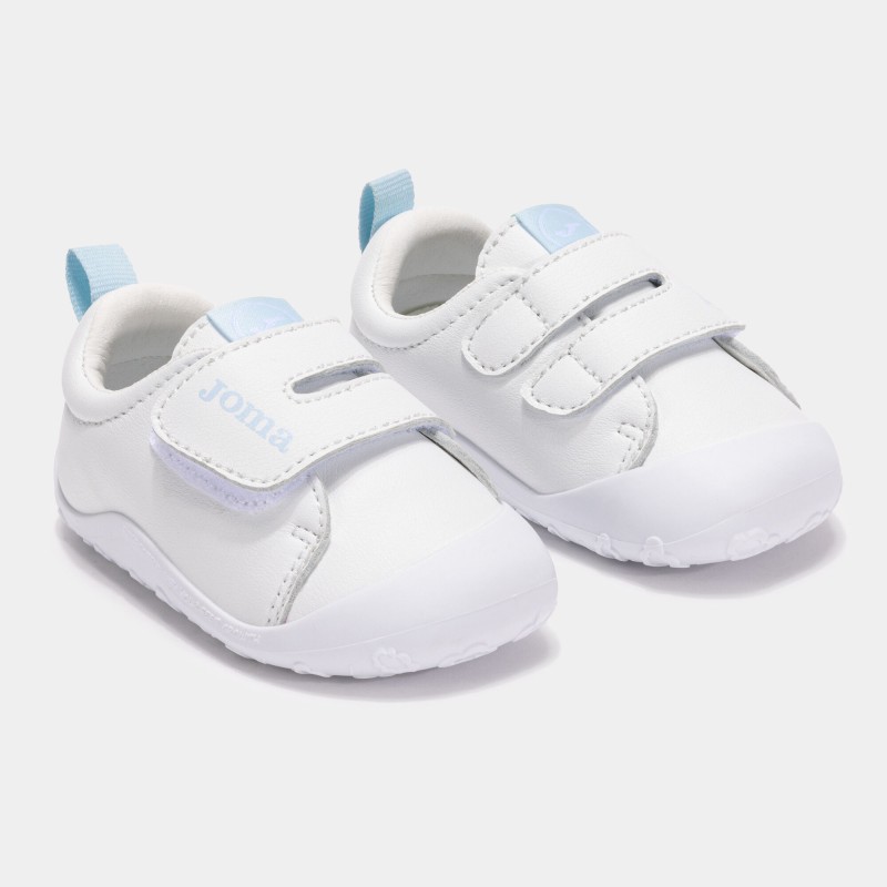 Zapatilla Deportiva Joma Barefoot Bebé Blancas y Celestes Velcro Casual Teddy Baby Zapatilla Deportiva Joma Barefoot Bebé Blancas y Celestes Velcro Casual Teddy Baby
