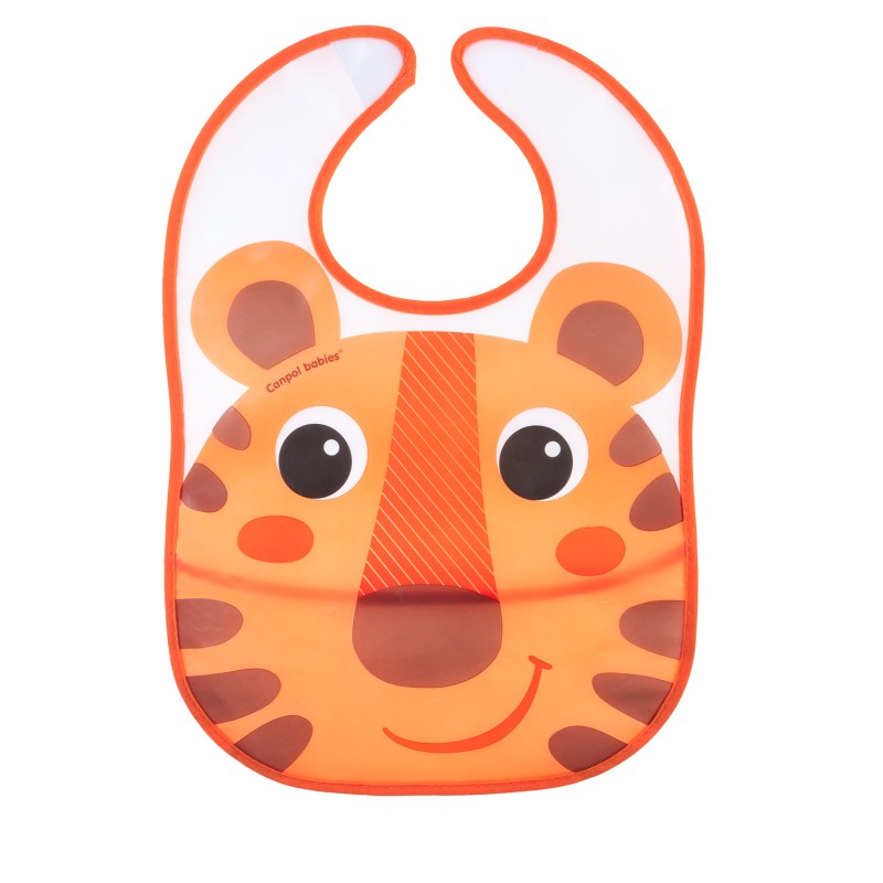 Babero de plástico con bolsillo Hello Little naranja Babero de plástico con bolsillo Hello Little naranja