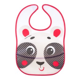 Babero de plástico con bolsillo Hello Little rojo