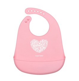 Babero de silicona con bolsillo Pastelove - Corazón Rosa Canpol babies