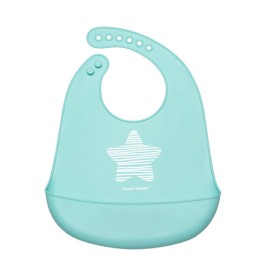 Babero de silicona con bolsillo Pastelove - Estrella Mint Canpol babies