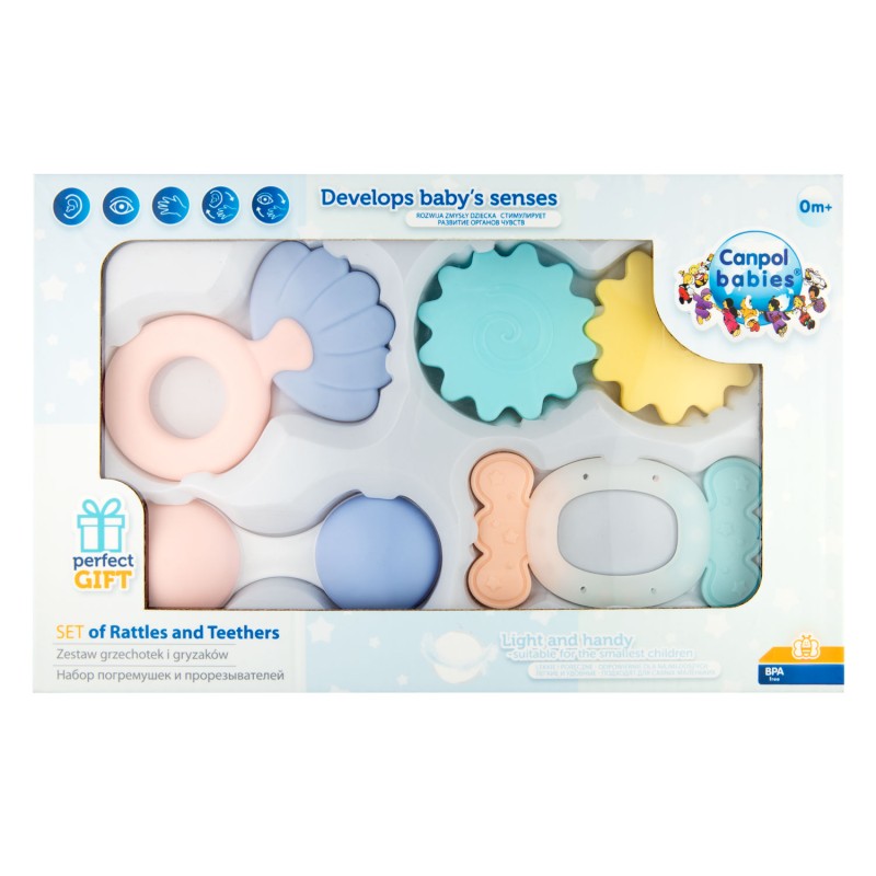 Pack regalo sonajeros y mordedores Pastel de Canpol Babies