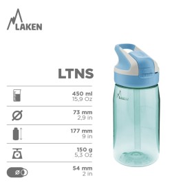 Botella GO TO THE MOON de Tritan 450 ml con Tapón Summit de Laken