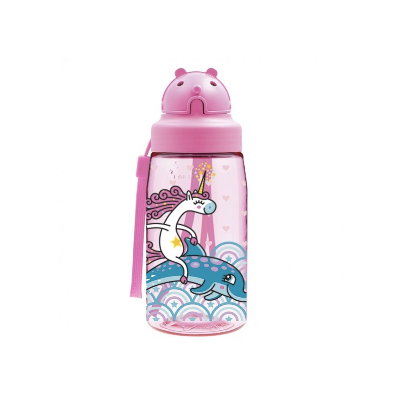 Botella UNICORNIO de tritan 450 ml con pajita de Laken