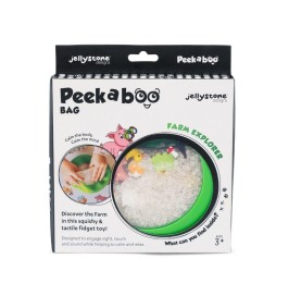 Bolsa sensorial verde PEEKABOO de granja de Jellystone Designs