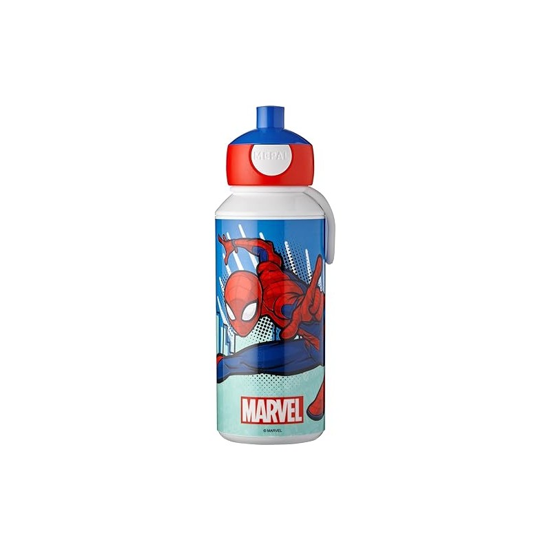 Botella de Agua Spiderman Pop Up 400 ml de Mepal Botella de Agua Spiderman Pop Up 400 ml de Mepal
