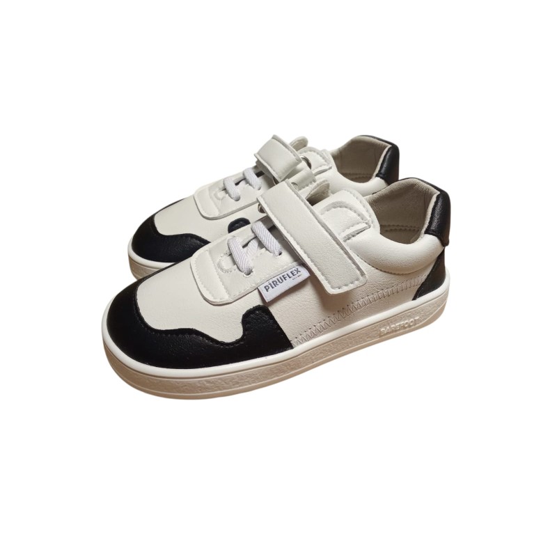 Zapatillas Deportivas Barefoot Blanca y Negra Piruflex