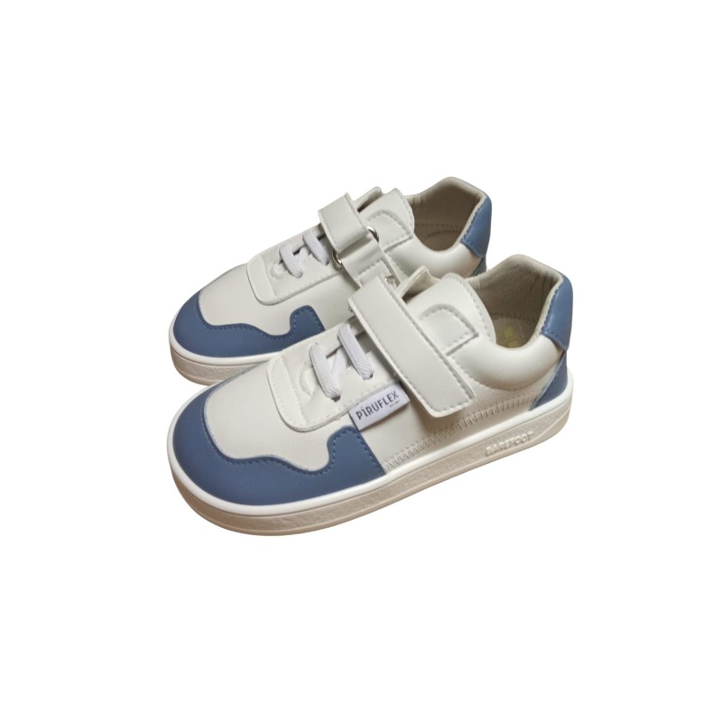 Zapatillas Deportivas Barefoot Blanca y Celeste Piruflex