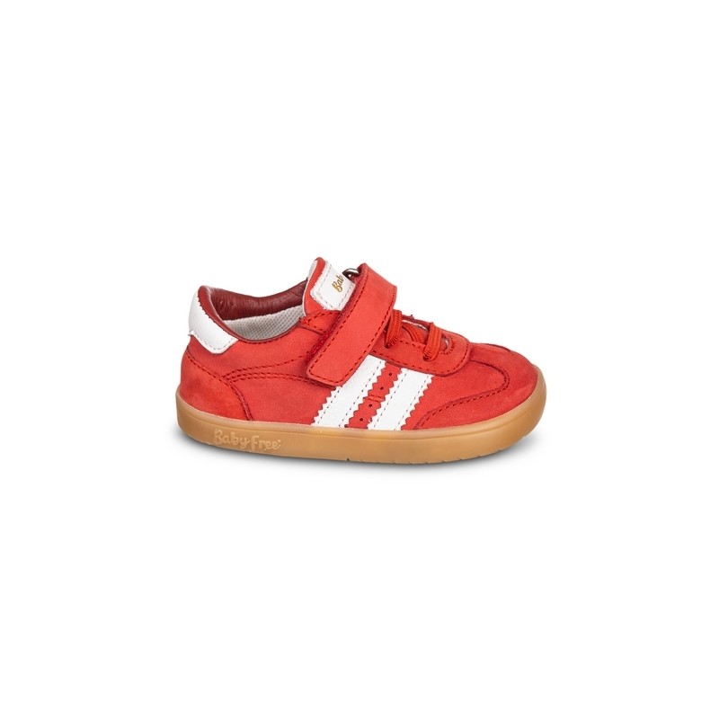 Zapatilla Deportiva Bebé Barefoot de Piel Rojo Chetto