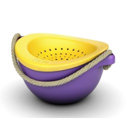 Cubo sensorial playa niños BiBi Toys morado | Cubo con colador