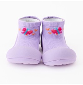 Attipas Butterfly Purple bambú | Escarpines barefoot bebé