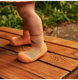 Attipas Chameleon Orange  bambú | Escarpines barefoot bebé