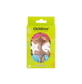 Sellos de madera sirenas niños | Set sensorial 6 piezas