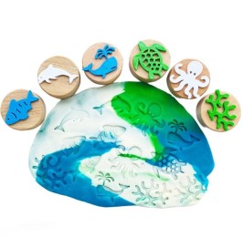 Sellos de madera océano niños | Set sensorial 6 piezas