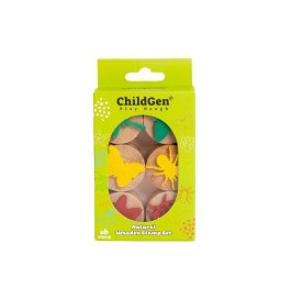 Sellos de madera dinosaurios niños | Set sensorial 6 piezas