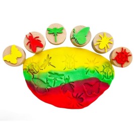 Sellos de madera dinosaurios niños | Set sensorial 6 piezas