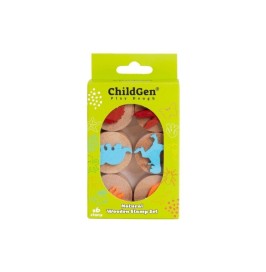 Sellos de madera dinosaurios niños | Set sensorial 6 piezas