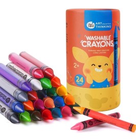 Crayones lavables 24 colores | Cubo infantil