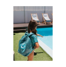 Mochila infantil playa y piscina  Whale teal| Ligera y waterproof