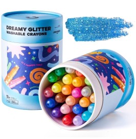Crayones lavables con purpurina 24 ud | Colores glitter