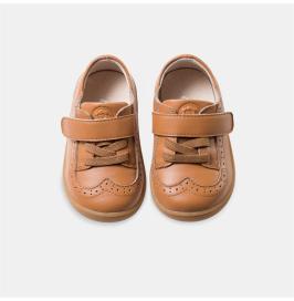 Zapatos Arreglados Respetuoso Brogue Marrón de Piel Littlebluelamb