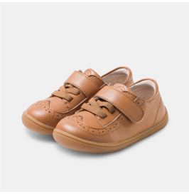 Zapatos Arreglados Respetuoso Brogue Marrón de Piel Littlebluelamb