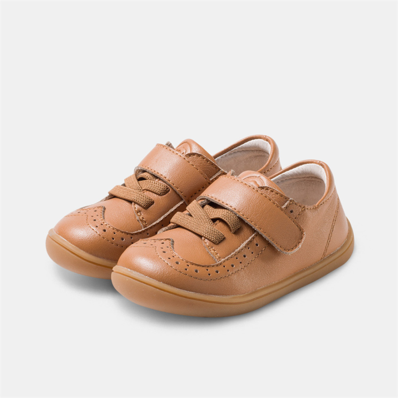 Zapatos Arreglados Respetuoso Brogue Marrón de Piel Littlebluelamb