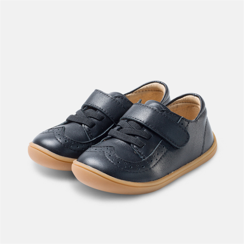 Zapatos Arreglados Respetuoso Brogue Negro de Piel Littlebluelamb
