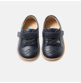 Zapatos Arreglados Respetuoso Brogue Negro de Piel Littlebluelamb