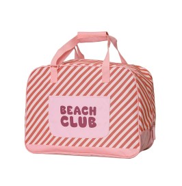 Bolso de Playa con Rejilla Stripes Bloom & Blush
