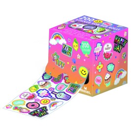 Rollo de Pegatinas Happy Day | 200 Pegatinas con Purpurina