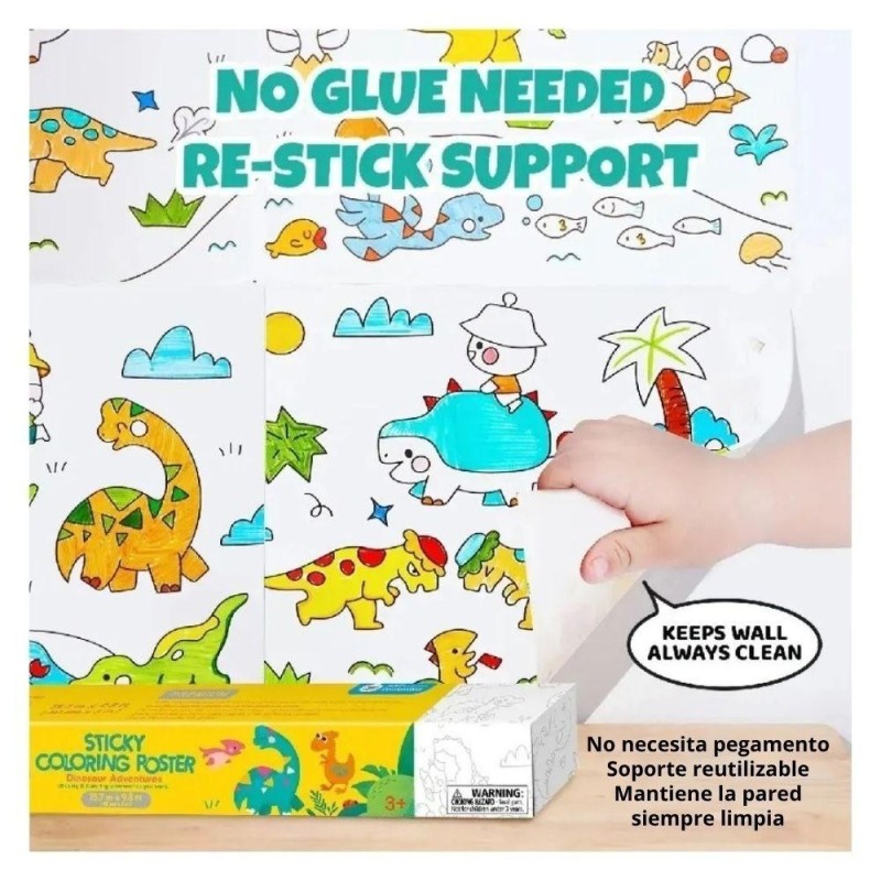 Papel Adhesivo para Colorear Jarmelo | Rollo Creativo Infantil