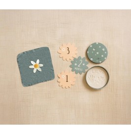Caja de Nacimiento Daisy Blue | Huellas de Bebé y Recuerdos