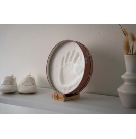 Caja de Huella de Bebé Redonda Rainbow Terracotta | Huellas de Bebé