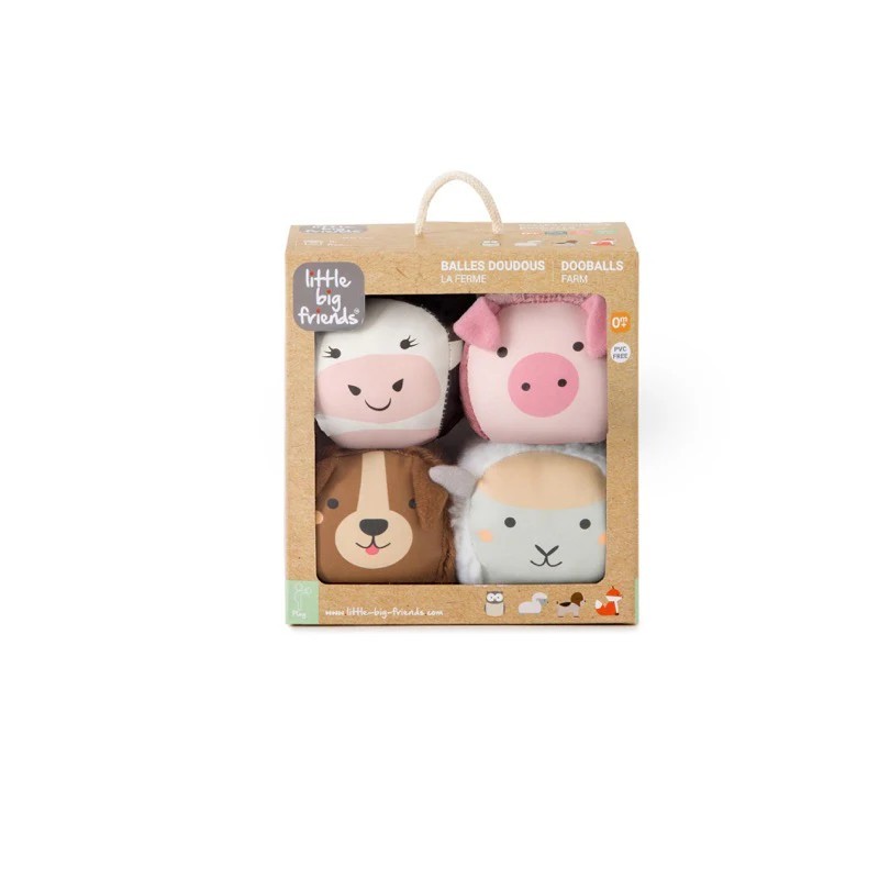 Dooballs Granja – Set de 4 Pelotas Sensoriales para Bebés - Little Big Friends Dooballs Granja – Set de 4 Pelotas Sensoriales para Bebés - Little Big Friends