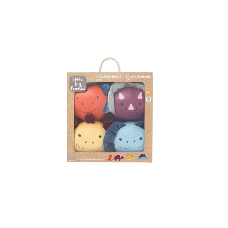 Dooballs Amigos Dinos – Set de 4 Pelotas Sensoriales para Bebés - Little Big Friends