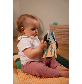 Libro Sensorial de Tela Jungla para Bebés | Libro de Actividades
