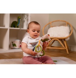 Libro Sensorial de Tela Amigos Dino para Bebés | Libro de Actividades